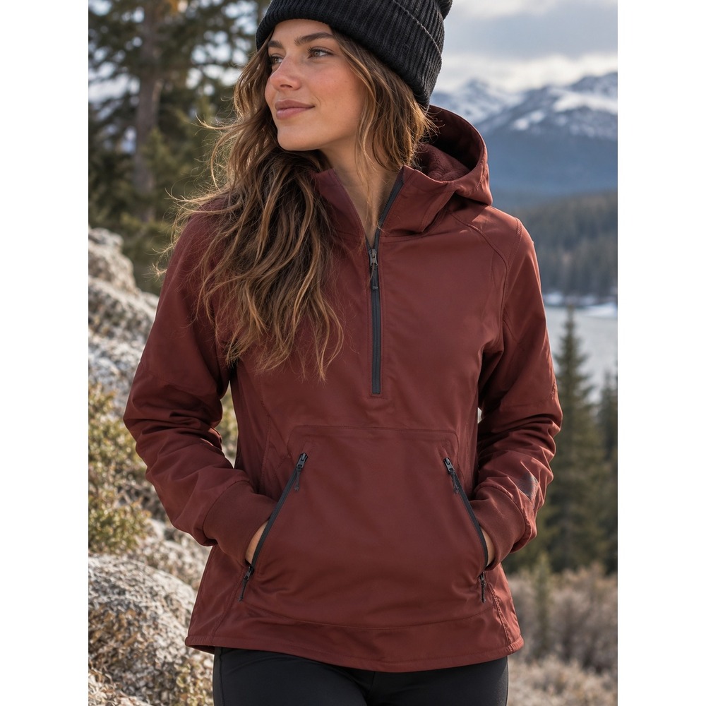 Mountain Hardwear Frostzone Hybrid Half Zip Hoodie XS Brown Gorpcore Hiking